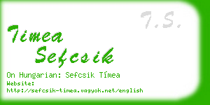 timea sefcsik business card