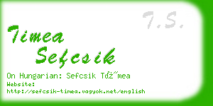 timea sefcsik business card